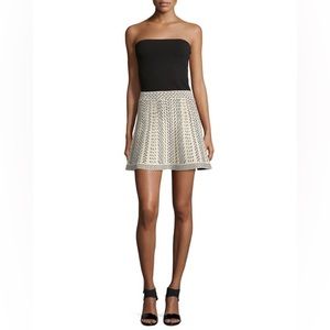 BCBGMAXAZRIA Queeny Knit Jacquard Mini Skirt In Cream